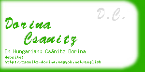 dorina csanitz business card